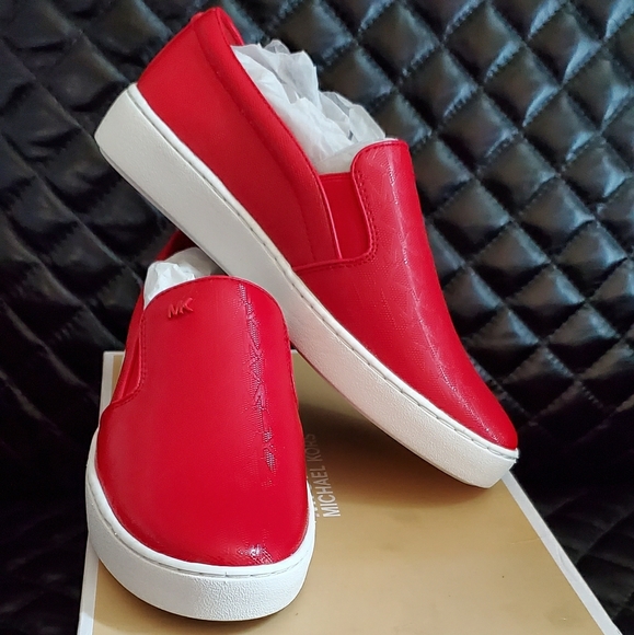 MICHAEL Michael Kors Shoes - Michael Kors Keaton Embossed Red Slip-On SZ 8 BNIN